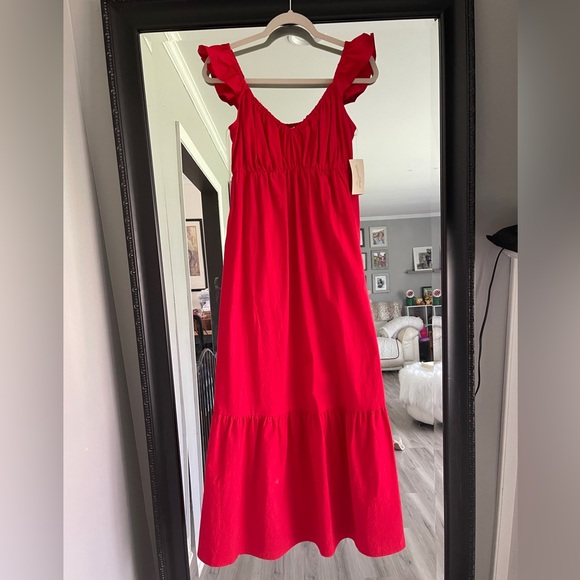 Universal Thread Red Ruffle-Sleeve Maxi Dress - Picture 2 of 4